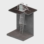 Angled Safety Cage Ladder - Internal Access