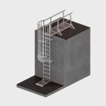 Vertical Safety Cage Ladder with 2.4m Adjustable Access Kit