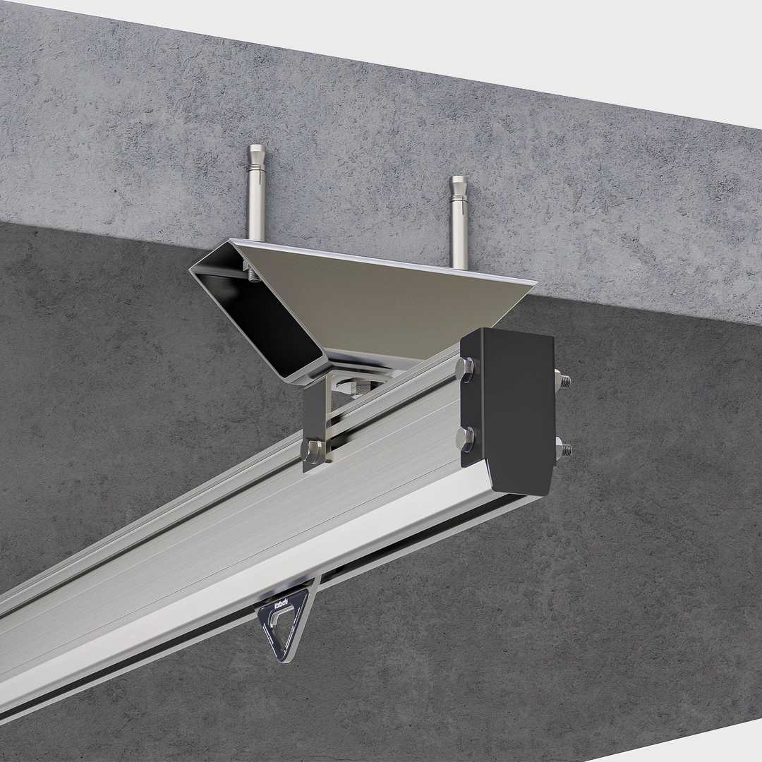 RGR.LE Hart Enclosed Rigid Rail, Concrete Ceiling Mount