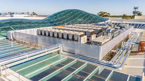 Hart, Plant platform, HVAC platform, plant deck, HVAC deck, HVAC screen, plant platform screen, louvre screen, Roof safety system, safe access system, fall protection system, height safety system