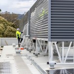 HVAC Plant Platform and HVAC louvre screen at school in South Australia.