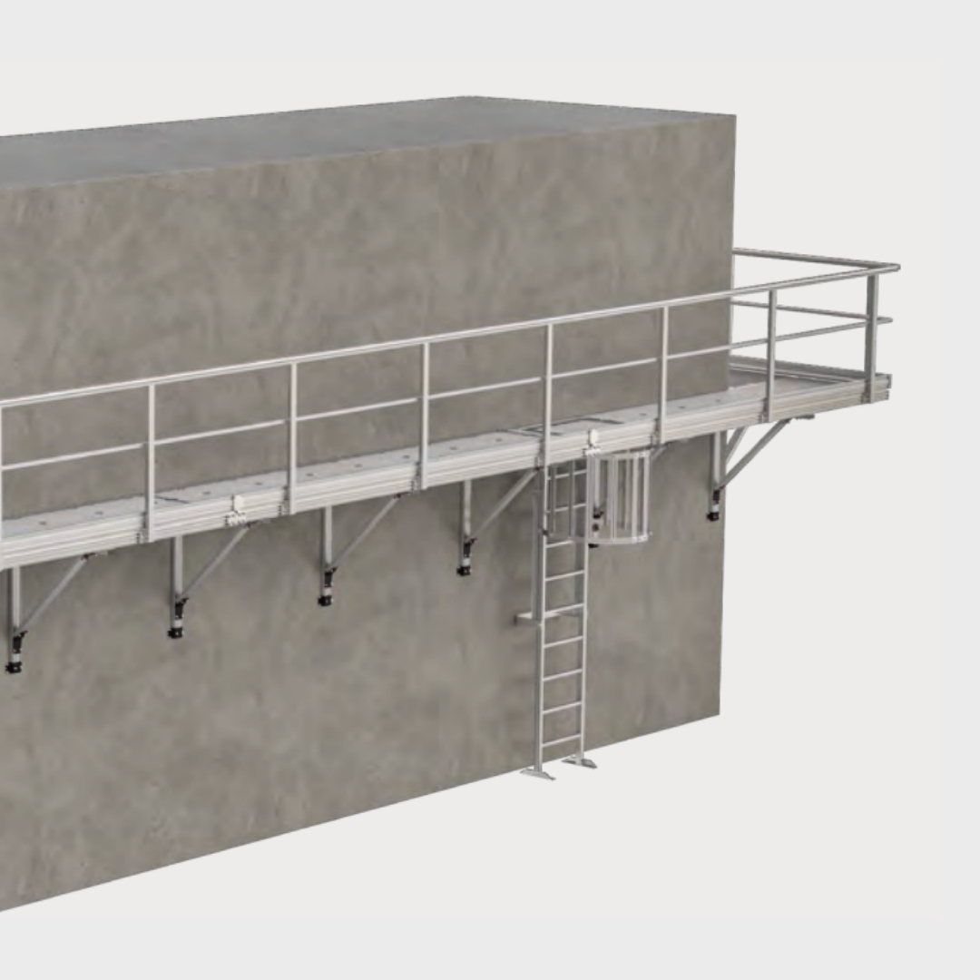 Elevated walkway cantilever