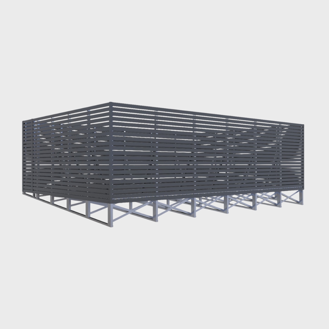 Hart, Plant platform, HVAC platform, plant deck, HVAC deck, HVAC screen, plant platform screen, mechanical equipment screen, slat screen