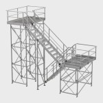 Aluminium multi stage stairs - safe roof access - Hart Safety