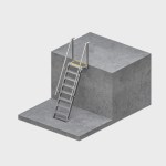 Step ladder with 300mm platform for roof access