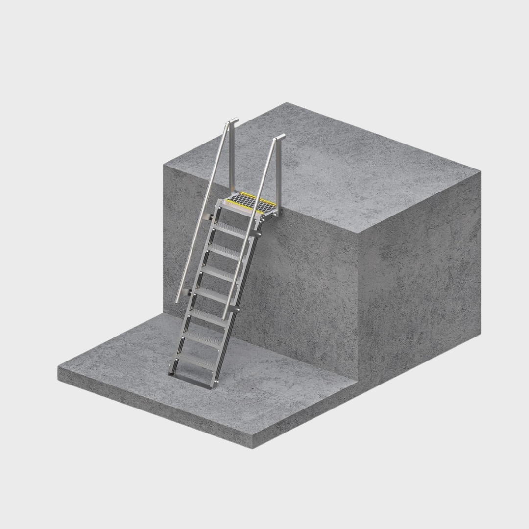 Step ladder with 300mm platform for roof access