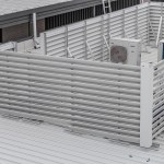 HVAC plant platforms and supermarket deck with louvre screens at shopping centre in Ramlegh, VIC