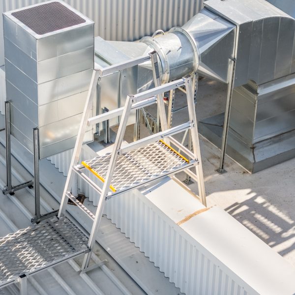 Step ladder over parapet wall at hospital - Maryborough, VIC