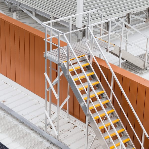 Plant platform with HVAC louvre screen and aluminium access stairs - Mount Barker, SA