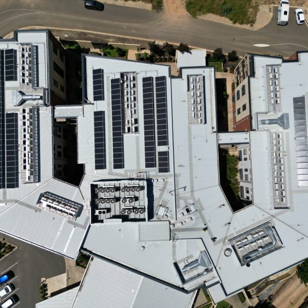 Roof safety and plant platforms with HVAC screens at aged care facility - Golden Grove, SA